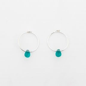 The Old Farmhouse Jewellery Teardrop hoop earrings, Teal