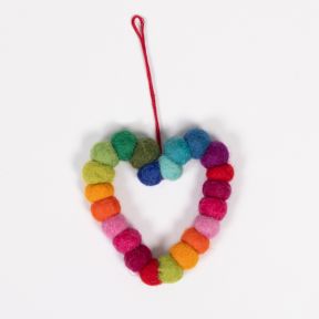 Rainbow Felt Heart Decoration