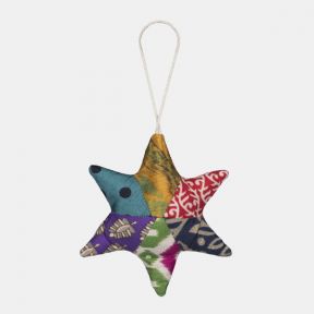 Pri Pri Recycled Multi Colour Sari Star Decoration