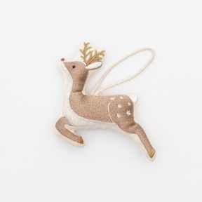 Embroidered Organic Cotton Reindeer