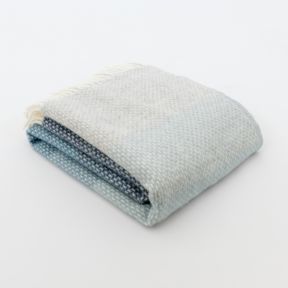 National Trust Pure Wool Throw Ombre Blue Slate