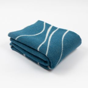 National Trust Jacquard Marine Wave Throw