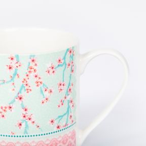 Pink Blossom Bone China Recycled Mug