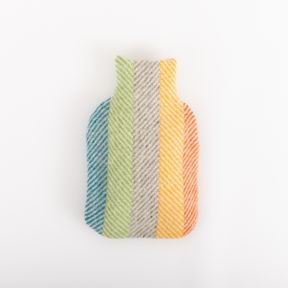 Tweedmill Hot Water Bottle with Cover, Rainbow Grey Stripe