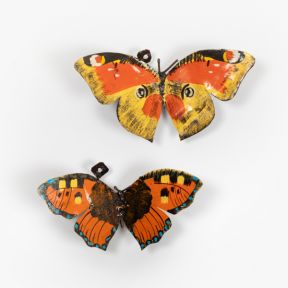 Butterfly Sculpture on Wall, Set of 2