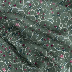 National Trust Tyntesfield Floral Silk Scarf with Foiling