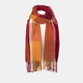 National Trust Red and Orange Woven Check Scarf