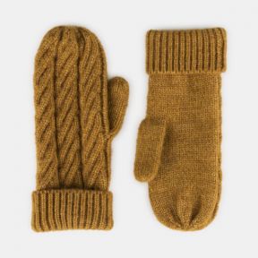 National Trust Cable Knit Mustard Mittens