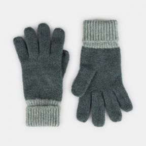 National Trust Sage Contrast Knitted Gloves