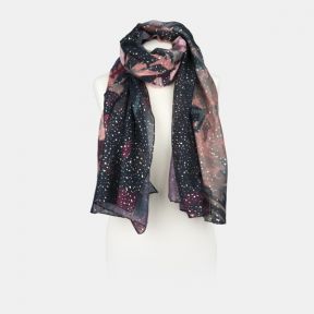 Peace of Mind Abstract Flower REPREVE Scarf with Gold Foil