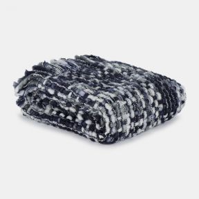 National Trust Chunky Knit Recycled Navy Throw