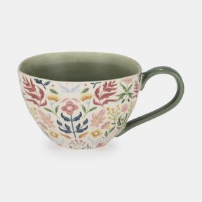 Ornate Floral Mug, Green