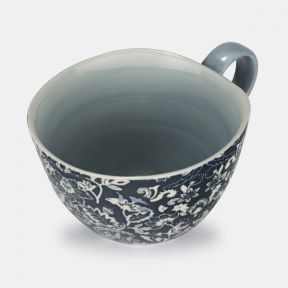 Ornate Floral Mug, Blue