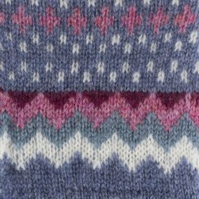 National Trust Fairisle Knit Blue and Pink Gloves