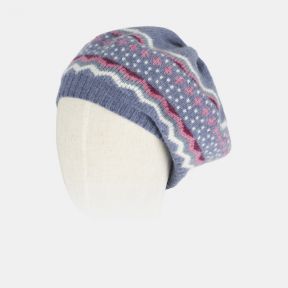 National Trust Fairisle Knit Blue and Pink Beret