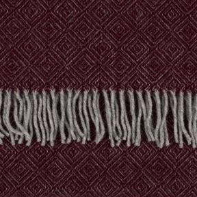 National Trust Diamond Weave Beetroot Throw