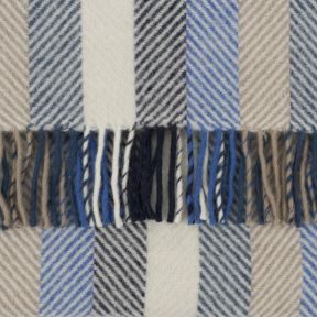 National Trust Fishbone Stripe Blue Throw