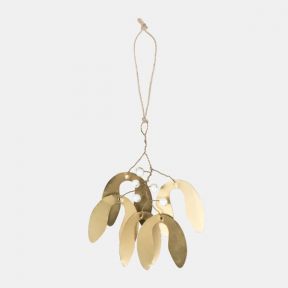 Gold Metal Mistletoe Hanging Decoration