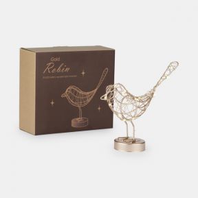 Gold LED Table Robin Decoration