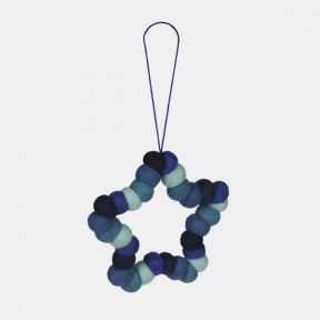 Namaste Small Hanging Blue Felt Star