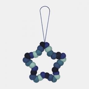 Namaste Small Hanging Blue Felt Star