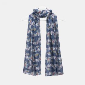 National Trust Peony Bloom Navy Organic Cotton Scarf