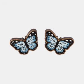 Robin Valley Hand-Painted Blue Butterfly Earrings