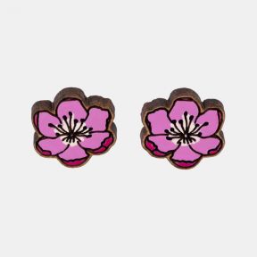 Robin Valley Hand-Painted Cherry Blossom Earrings