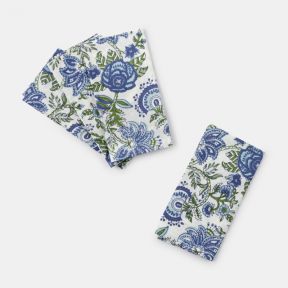 National Trust Cloth Napkins Block Print, Set of 4