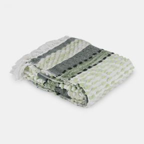 National Trust Textured Recycled Throw, Meadow Green