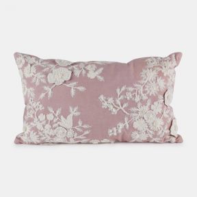 National Trust Embroidered Pink Blossom Cushion