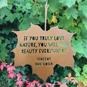 Metal Maple Leaf Ornament, Vincent Van Gogh Quote