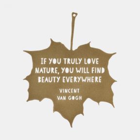 Metal Maple Leaf Ornament, Vincent Van Gogh Quote