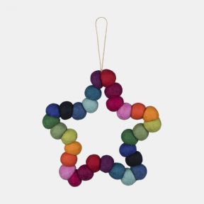 Namaste Large Hanging Rainbow Felt Star