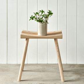 Ebworth Ash Curved Wooden Stool