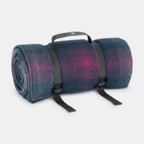 National Trust Teal and Pink Check Waterproof Backed Picnic Rug