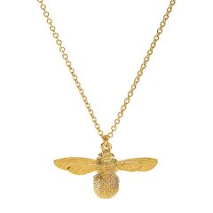 Alex Monroe Baby Bee Necklace, Sterling Silver 22ct Gold Plate