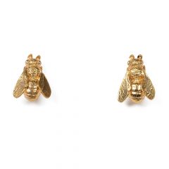 Alex Monroe Honeybee Stud Earrings, Gold Plate
