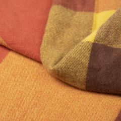 Woven Check Scarf, Yellow/Brown