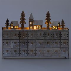 LED Wooden Advent Calendar, Natural
