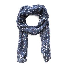 National Trust Silk Scarf with Foil, Navy Ditsy