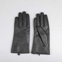 Leather Gloves with Buttons