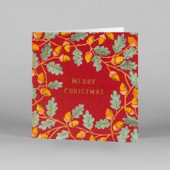 Acorn and Oakleaf Christmas Cards, Pack of 10