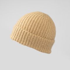 Knitted Beanie Hat, Tan