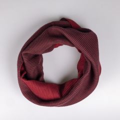 Pleated Two Tone Burgundy and Red Snood