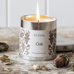 St Eval Tin Candle in Oak