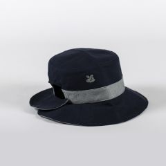 National Trust Reversible Linen Hat, Navy and Blue
