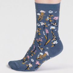 Thought Floral Bee Navy Organic Cotton Socks