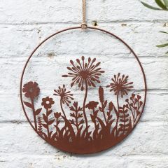 Round Wall Ornament Wild Flowers
