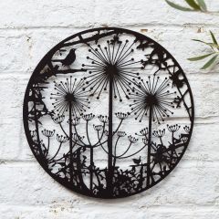 Wall Art, Hedgerow with Blackbirds, Allium and Cow Parsley